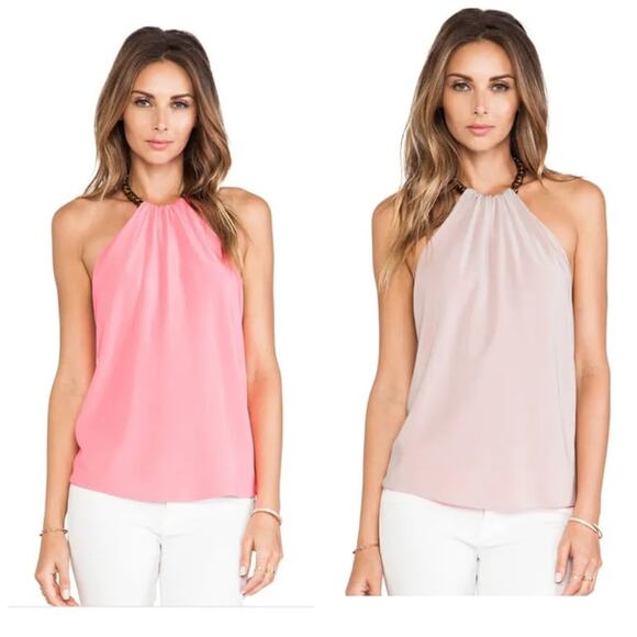 Trina Turk Reversible Tamika Silk Halter Top - Picture 1 of 7